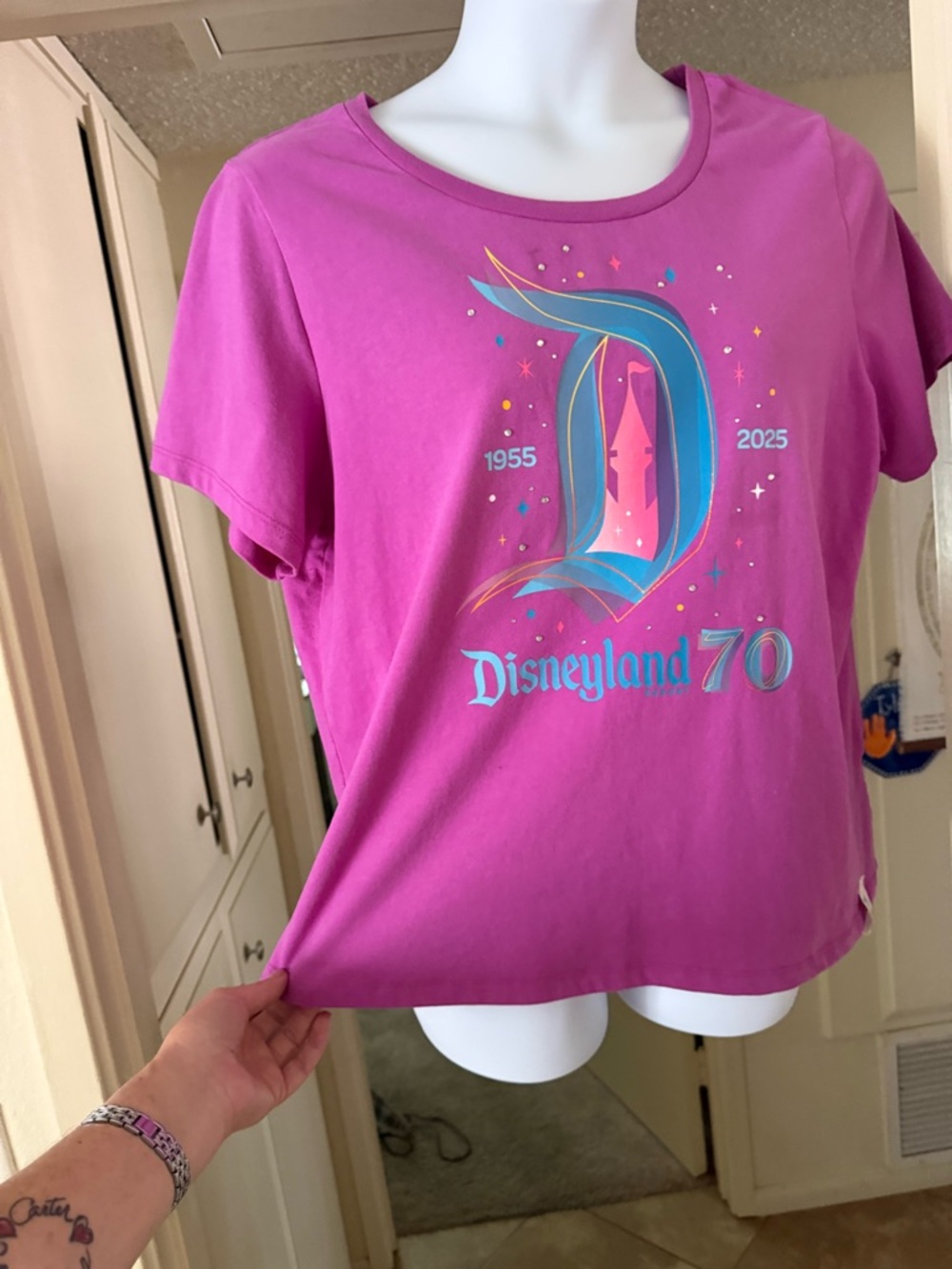 Disney Purple Disneyland 70th Anniversary Logo Tee